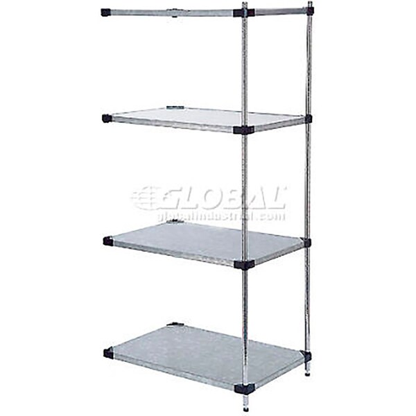 Nexel Galvanized Steel, 5 Tier, Solid Shelving Add-On Unit, 24Wx24Dx74H A24247SZ5 - main